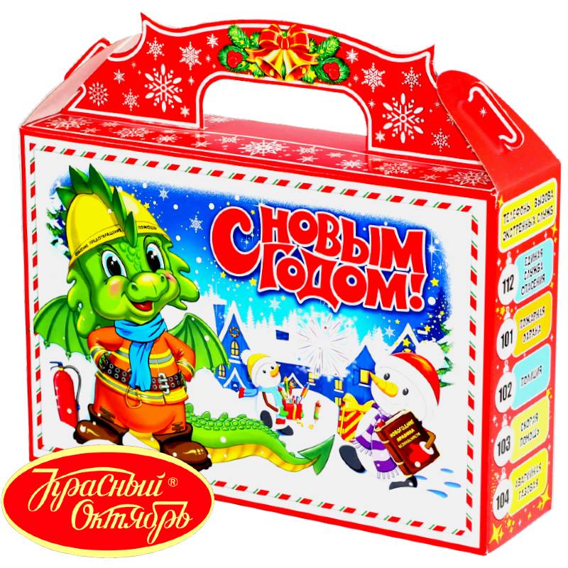 Детский подарок на Новый Год в картонной упаковке весом 1000 грамм по цене 731 руб