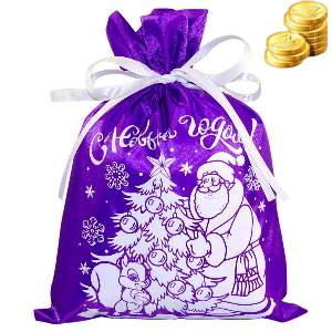 Детский новогодний подарок  в мягкой упаковке весом 850 грамм по цене 1266 руб 
