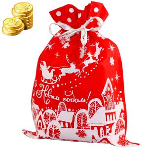 Сладкий подарок на Новый Год в мешочке весом 1000 грамм по цене 610 руб с символом 2024 года в Муроме