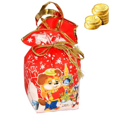 Детский подарок на Новый Год в мешочке весом 1450 грамм по цене 845 руб в Муроме