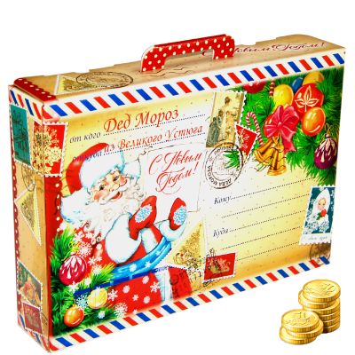 Сладкий подарок на Новый Год в картонной упаковке весом 1450 грамм по цене 840 руб в Муроме