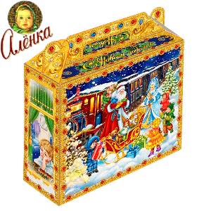 Сладкий новогодний подарок в картонной упаковке весом 750 грамм по цене 596 руб в Муроме
