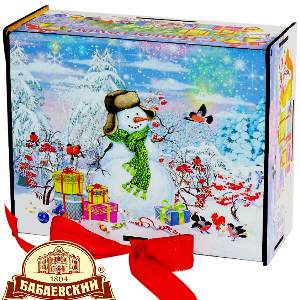 Детский новогодний подарок в жестяной упаковке весом 850 грамм по цене 1606 руб в Муроме