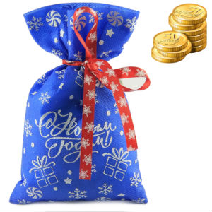 Сладкий новогодний подарок в мешочке весом 300 грамм по цене 176 руб в Муроме